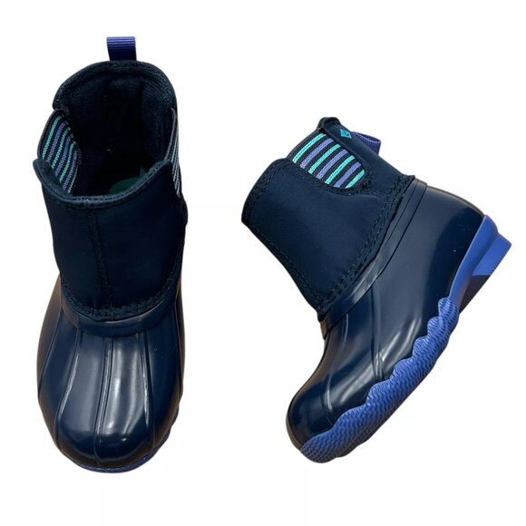 Sperry Saltwater Chelsea JR Baby/Toddler Girl's Duck Boots Size 6 Navy Blue/Aqua - Picture 7 of 12